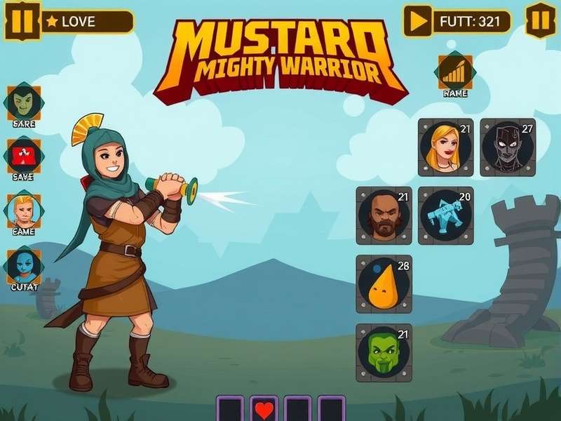 Mustard Mighty Warrior gameplay screenshot showing character combat